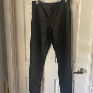 Black High-Waisted Leggings faux leather legging size medium